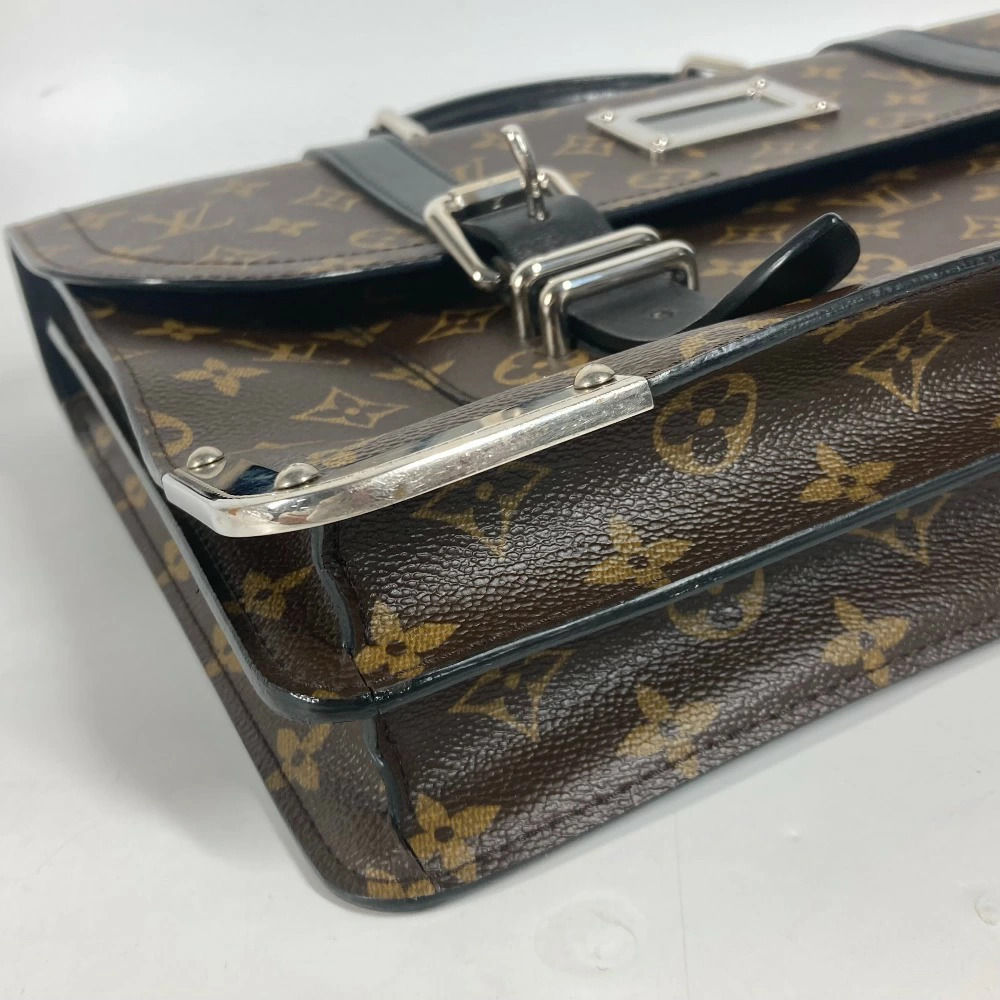LOUIS VUITTON Macassar Brown Rally Briefcase Document Bag Tote Business Brown - Picture 7 of 15
